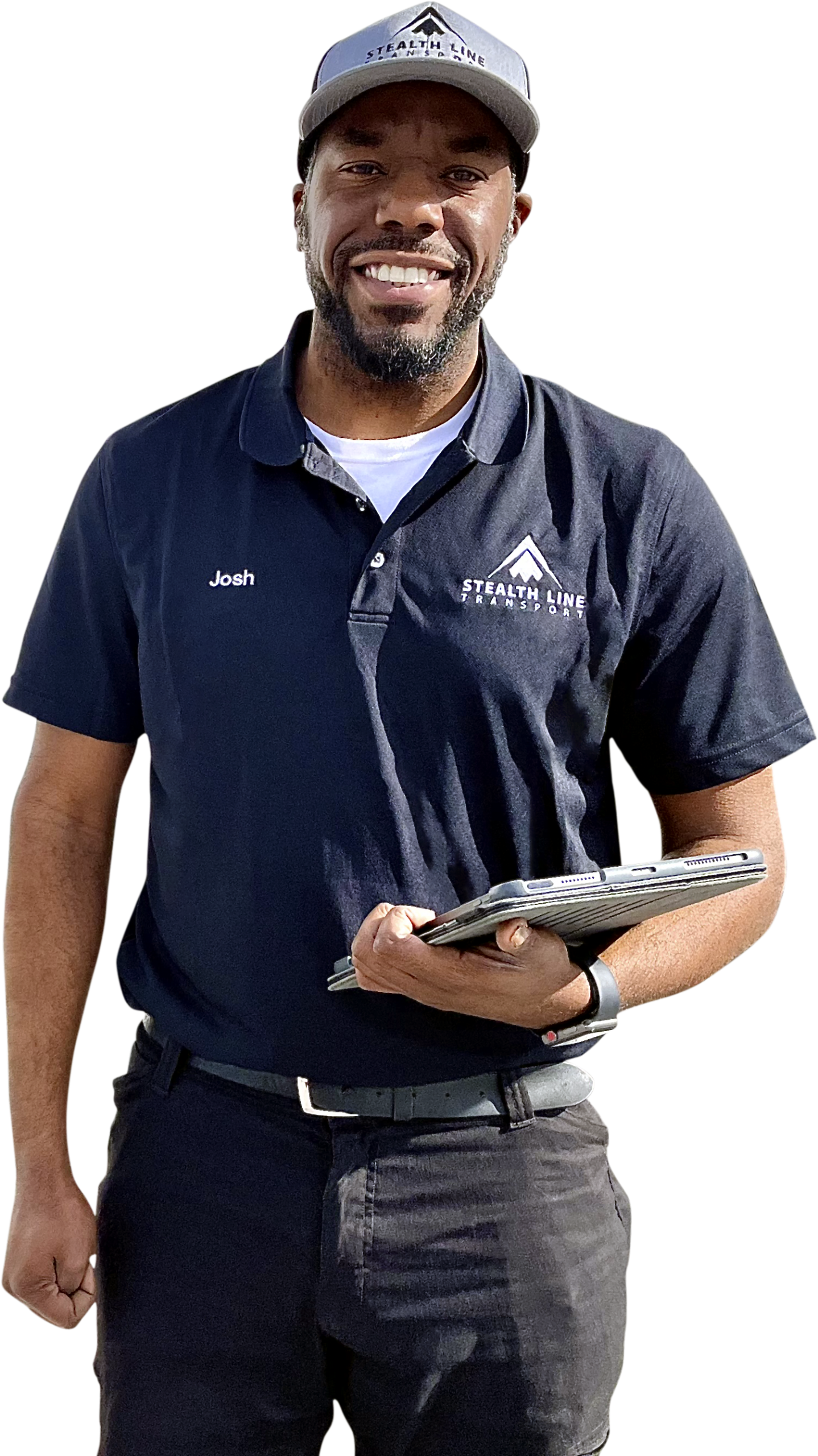 Joshua Clark with Stealth Line Transport truck